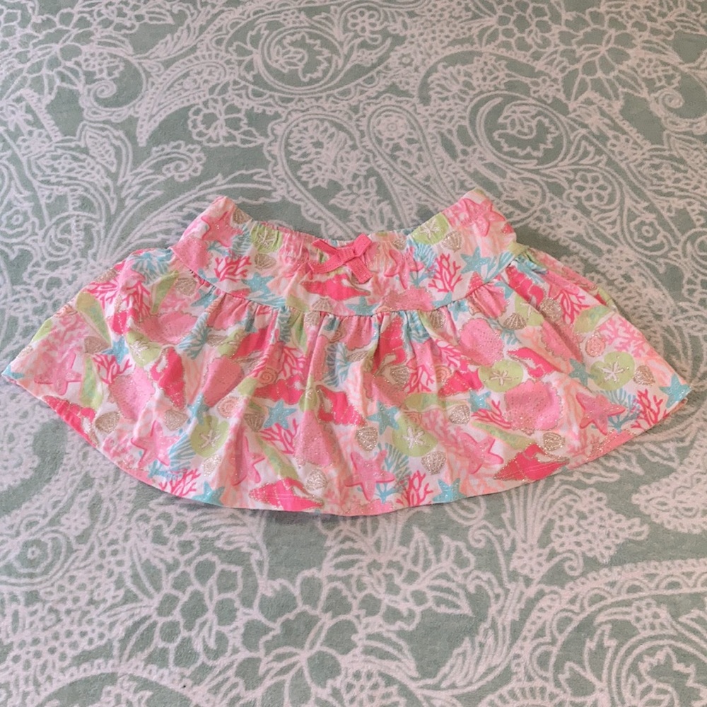 CYNTHIA ROWLEY Size S(7-8) Little Girl’s Pink Blue Green Peach White Gold Skort